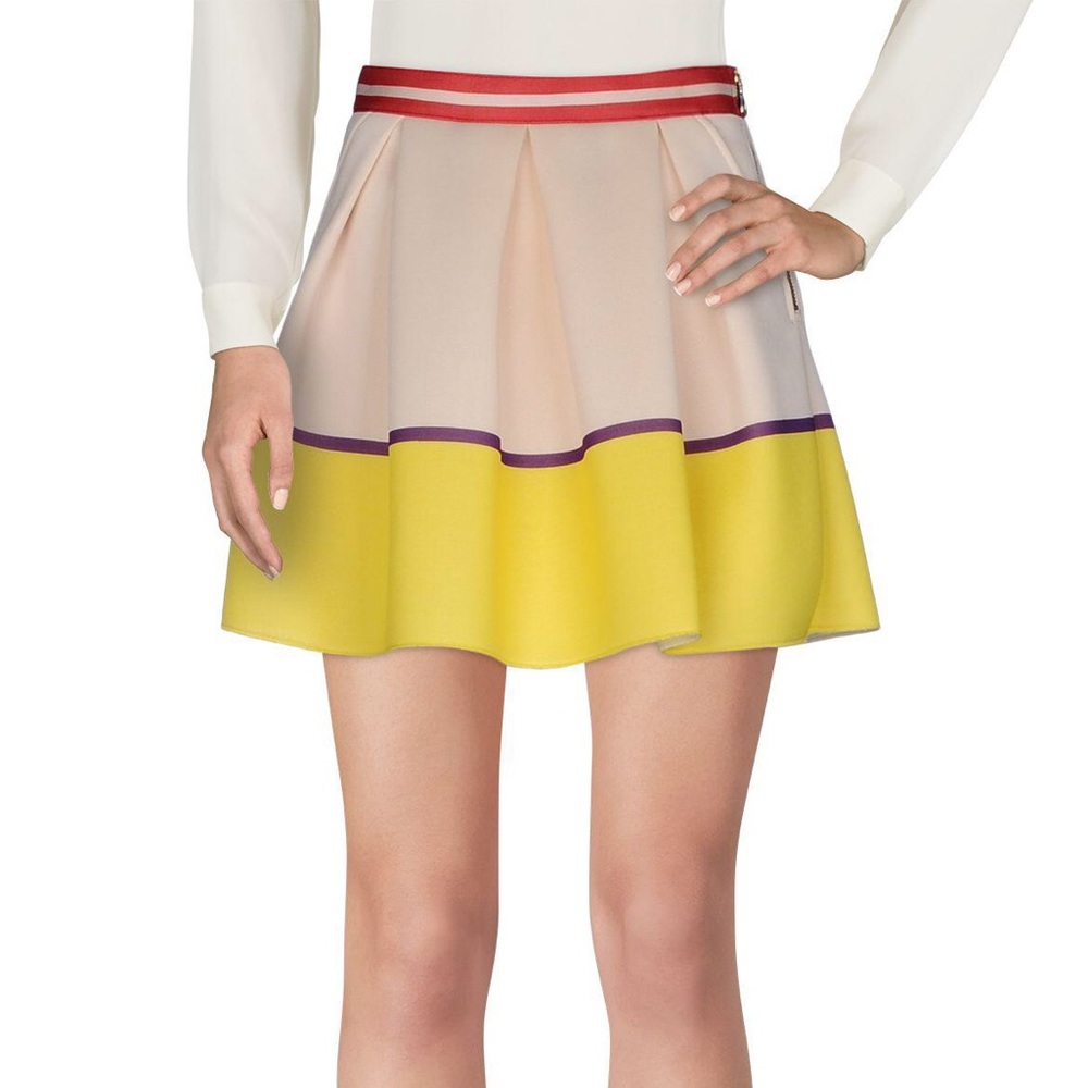 Patrizia Pepe Neoprene Colorblock Mini Skirt NWT